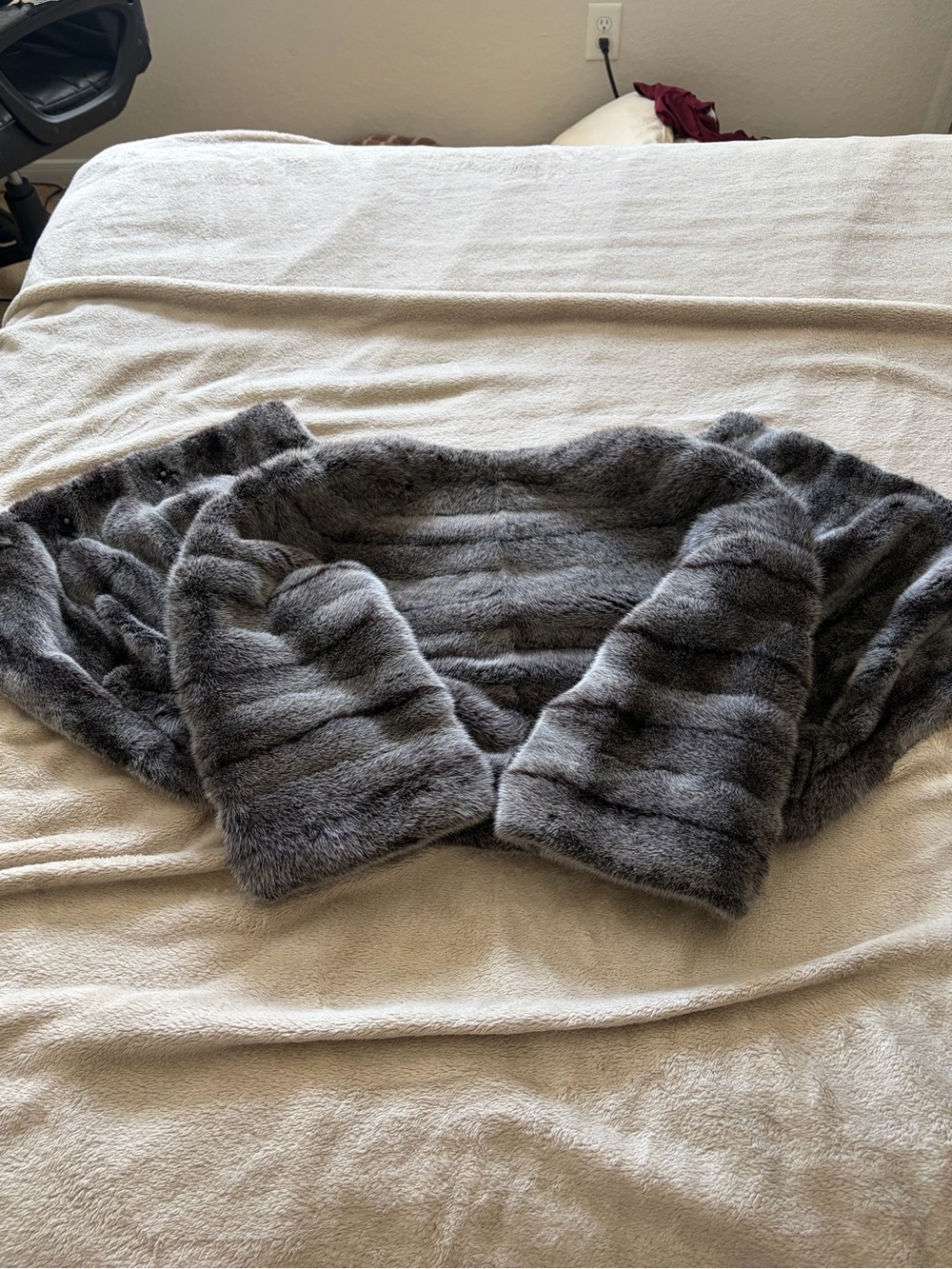 Saga Furs Gray Fur Ski Jacket